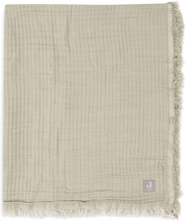 Jollein wiegdeken Fringe Olive Green Ivory Babydeken Groen Effen - Foto 3