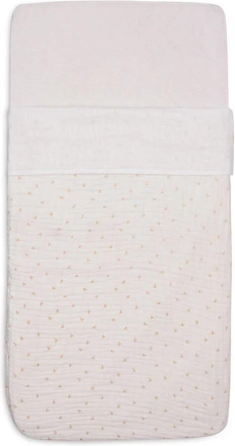 Jollein wieglaken Slub Ivory Babylaken Wit Tekst | Babylaken van