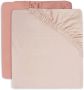 Jollein katoenen jersey ledikant hoeslaken 60x120 cm Pale Pink Rosewood set van 2 Roze - Thumbnail 1