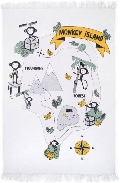 Jollein Monkey island vloerkleed(130x90 cm )