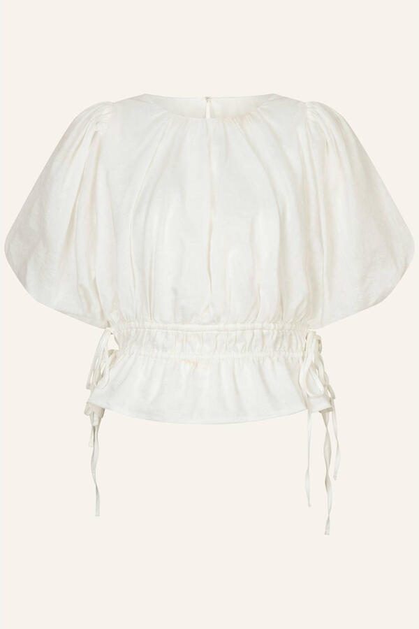 JOSH V blouse met linnen ecru - Foto 3