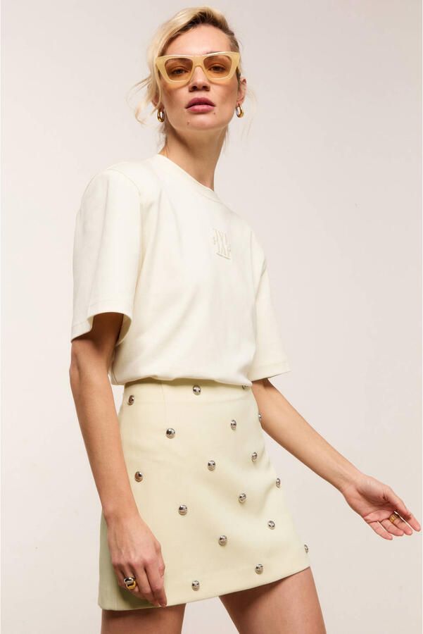 JOSH V body top met logo ecru