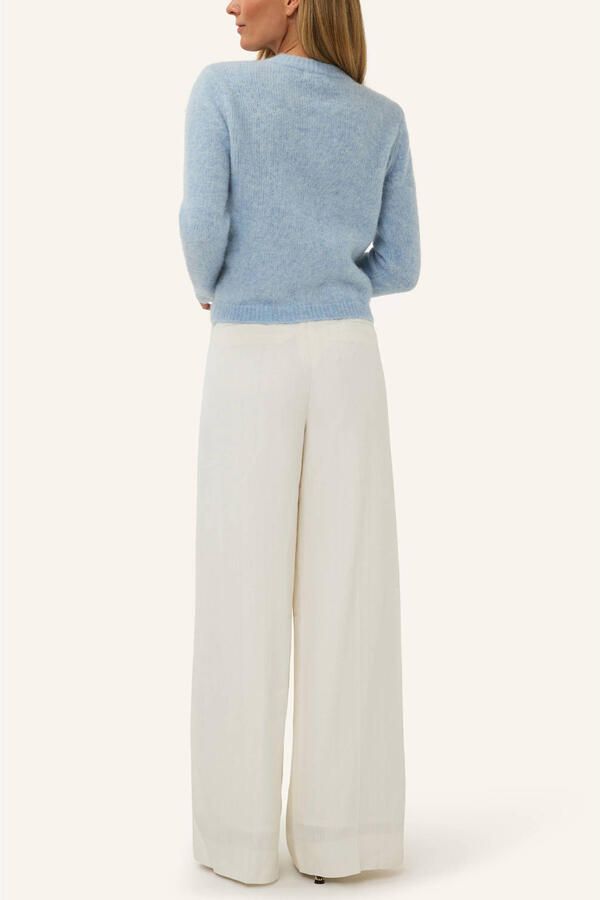 JOSH V broek met hoge taille en wide leg ecru - Foto 7