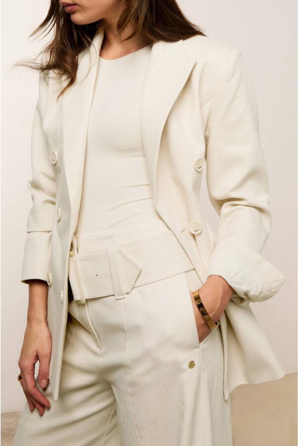 JOSH V double breasted blazer ecru