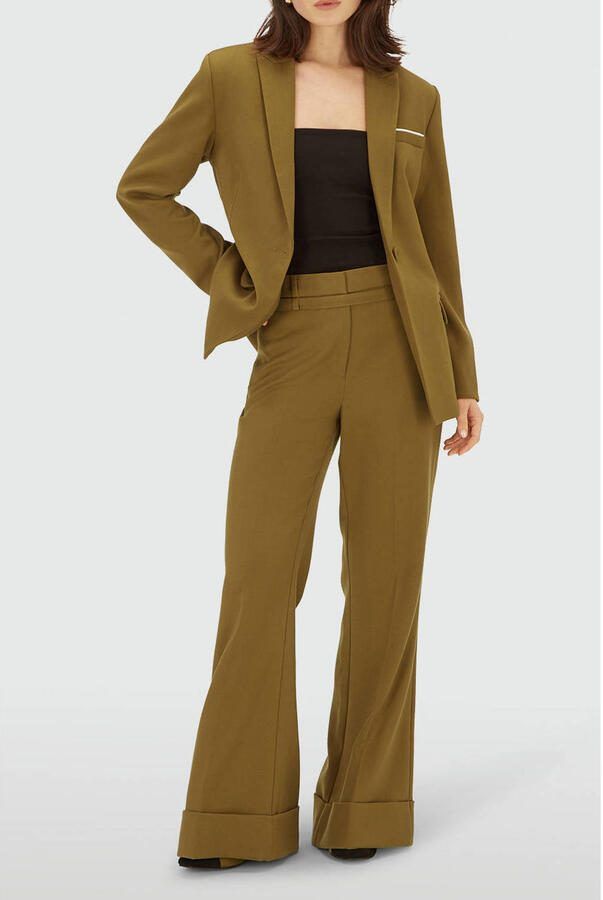 JOSH V flared high waist pantalon olijfgroen - Foto 2