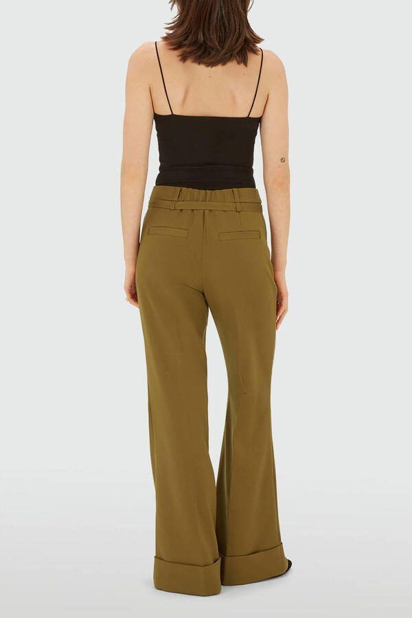 JOSH V flared high waist pantalon olijfgroen - Foto 3