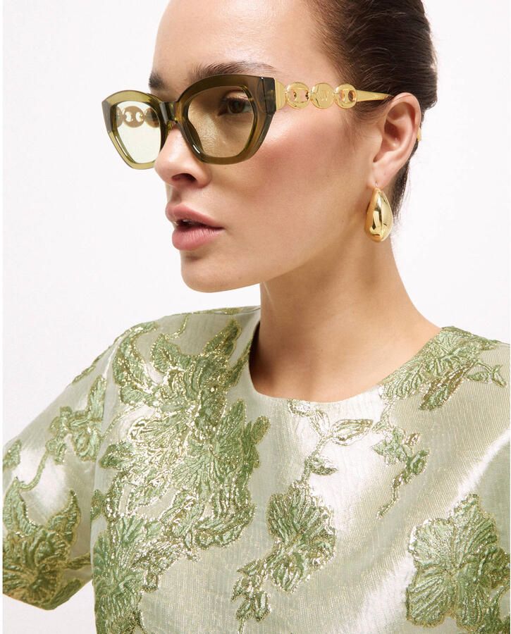 JOSH V gebloemde top met glitters groen - Foto 2