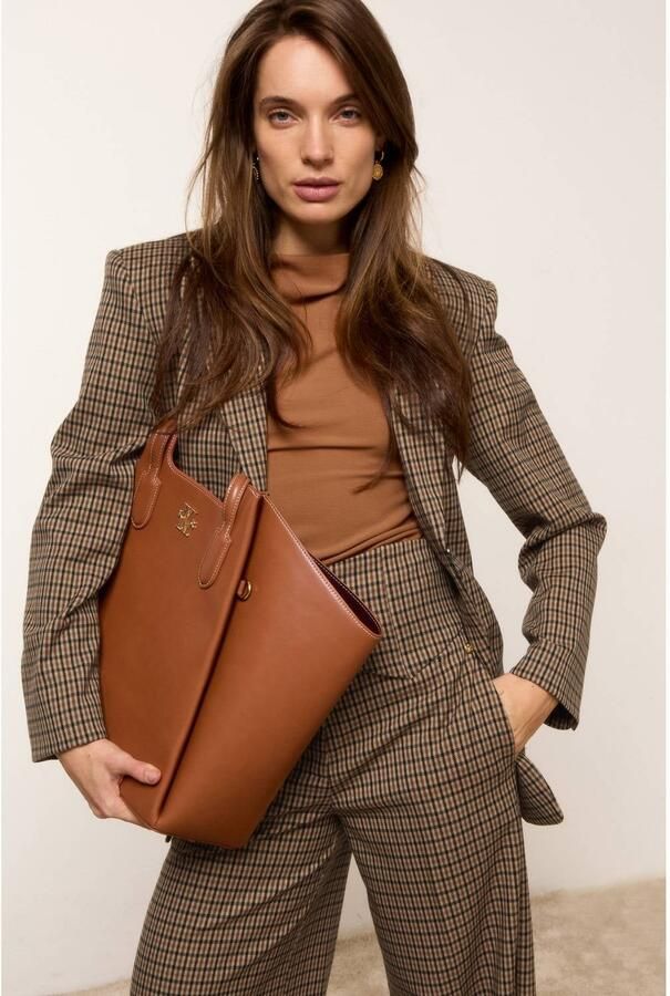 JOSH V geruite regular blazer bruin