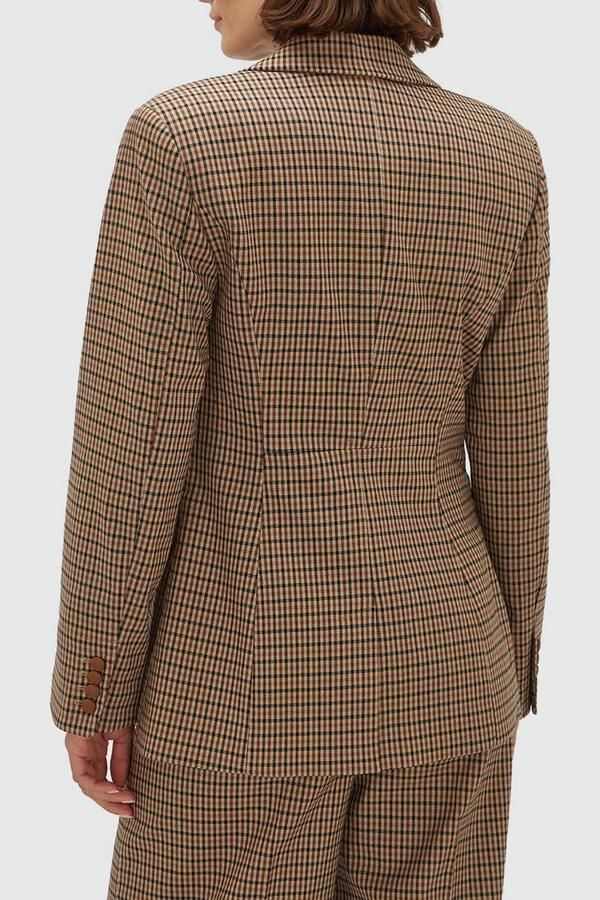 JOSH V geruite regular blazer bruin - Foto 3