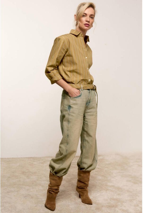 JOSH V gestreepte blouse camel - Foto 2