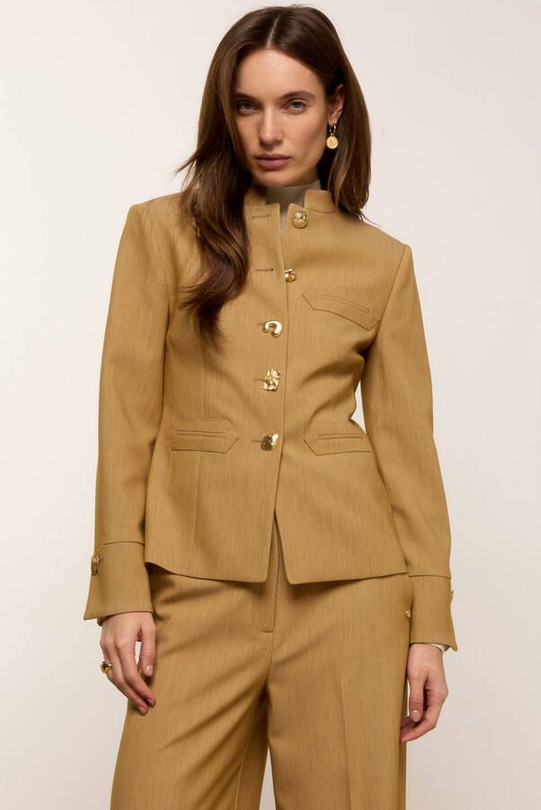 JOSH V getailleerde blazer camel - Foto 3