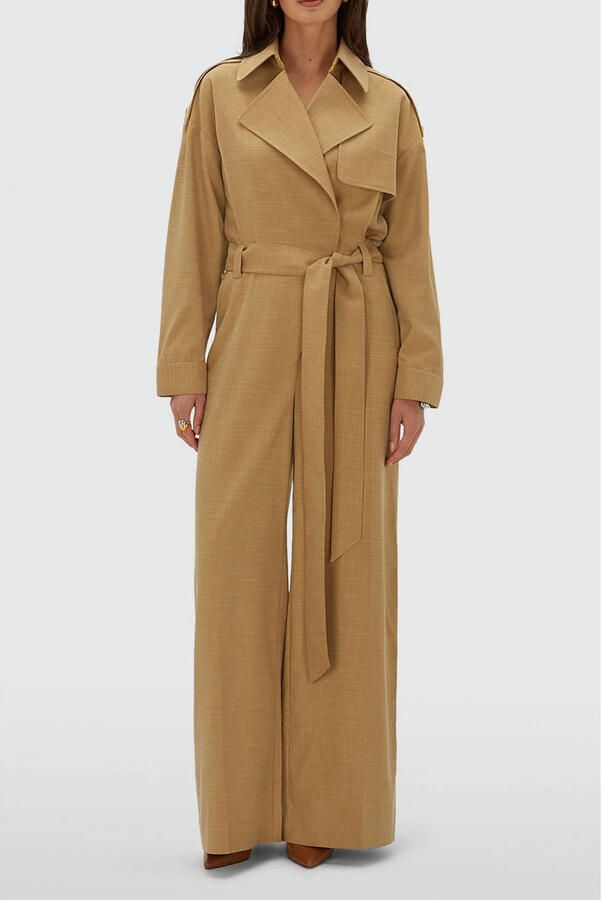 JOSH V jumpsuit met ceintuur camel