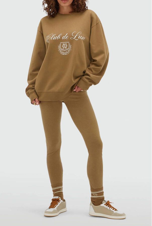 JOSH V katoenen sweater met print kaki