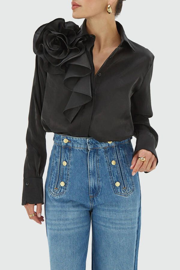 JOSH V regular fit blouse zwart