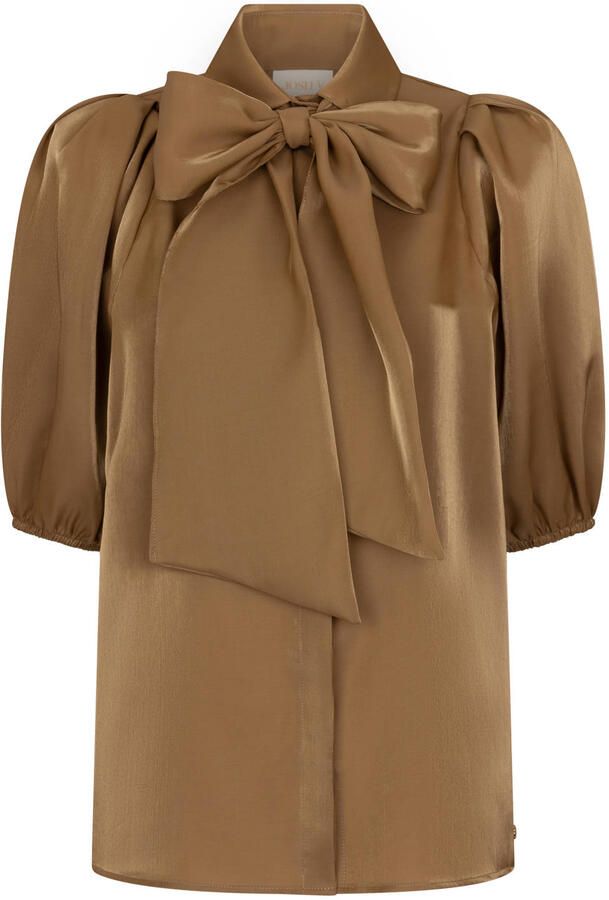 JOSH V satijnen blouse bruin