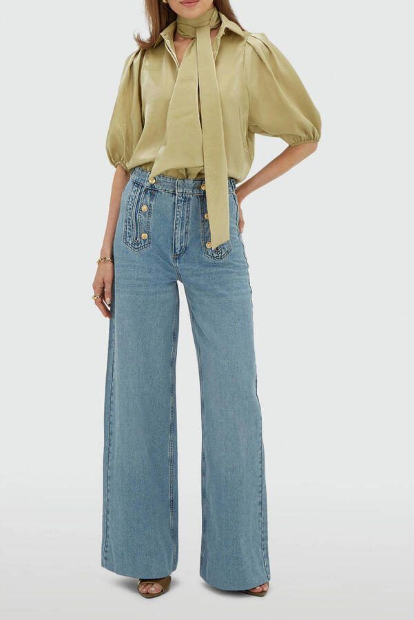 JOSH V satijnen blouse groen