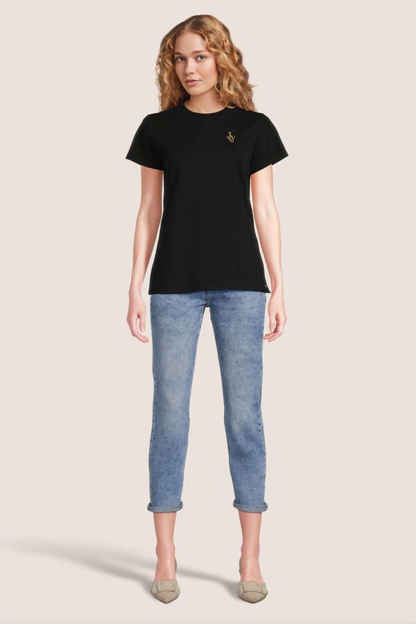 JOSH V Dames Tops & T-shirts Jv Zoe Embroidery Zwart - Foto 2