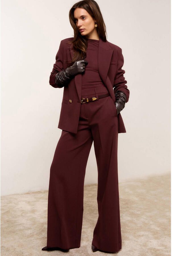 JOSH V Dames Broeken Sky Pants Bordeaux