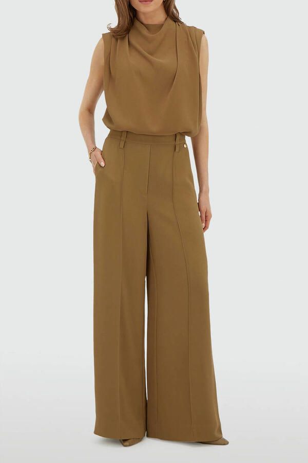 JOSH V wide leg broek kaki