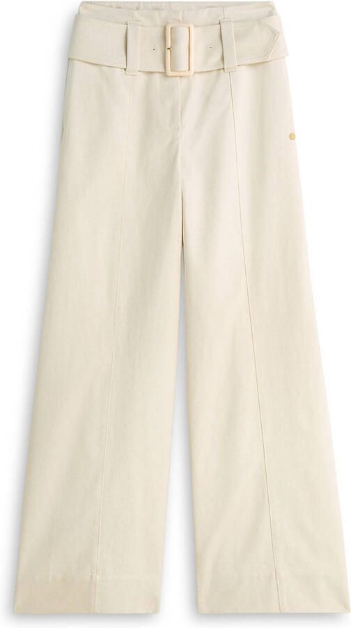JOSH V wide leg broek met ceintuur ecru - Foto 7