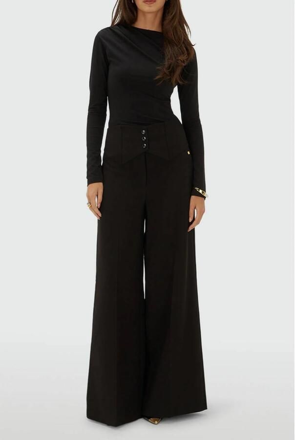 JOSH V wide leg broek zwart