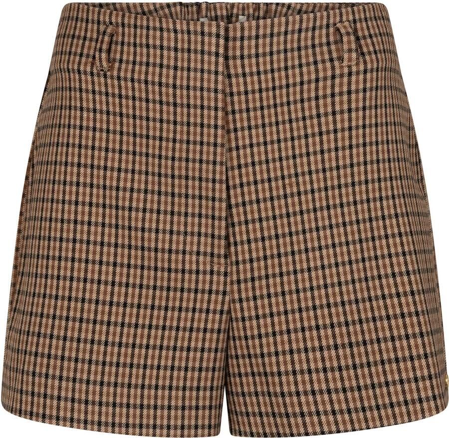 JOSH V wide leg geruite casual short bruin - Foto 2