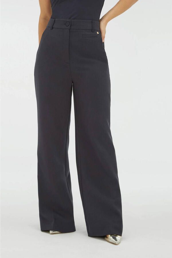 JOSH V wide leg high waist broek donkerblauw - Foto 5