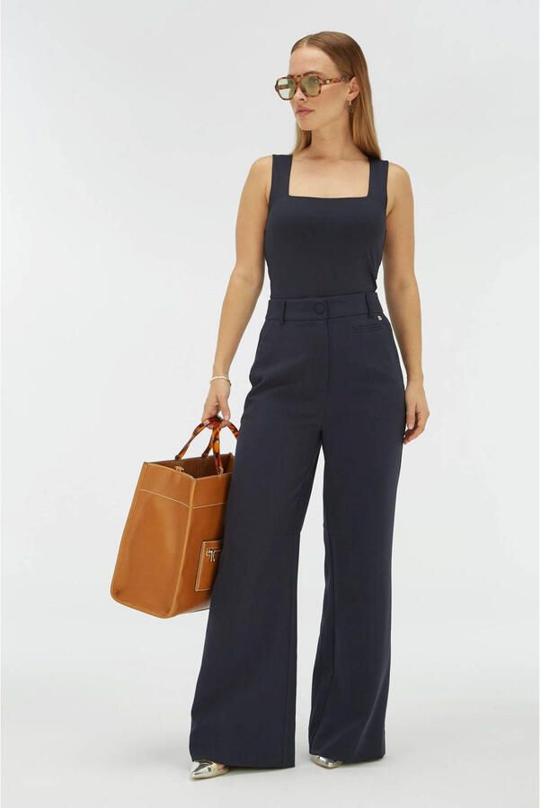 JOSH V wide leg high waist broek donkerblauw - Foto 6