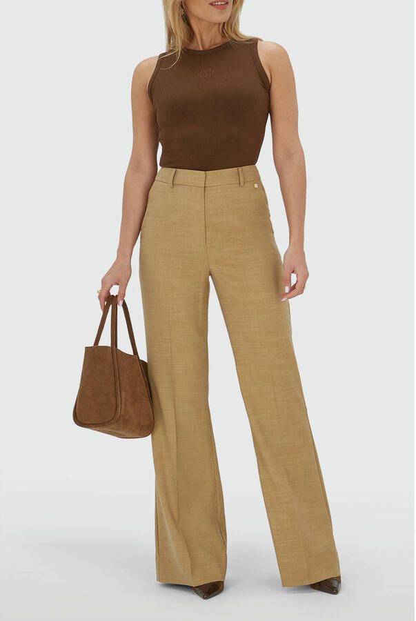 JOSH V wide leg high waist pantalon camel - Foto 5