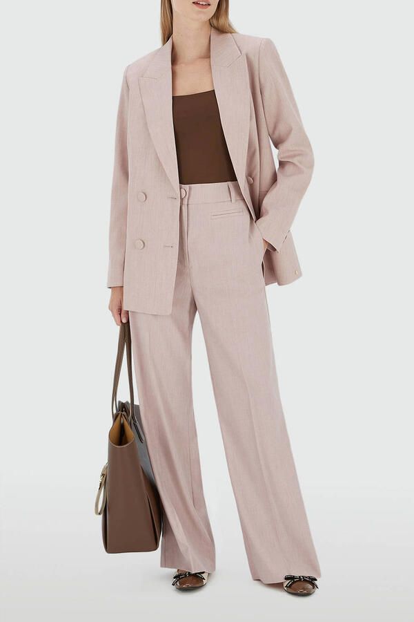 JOSH V wide leg high waist pantalon lichtroze