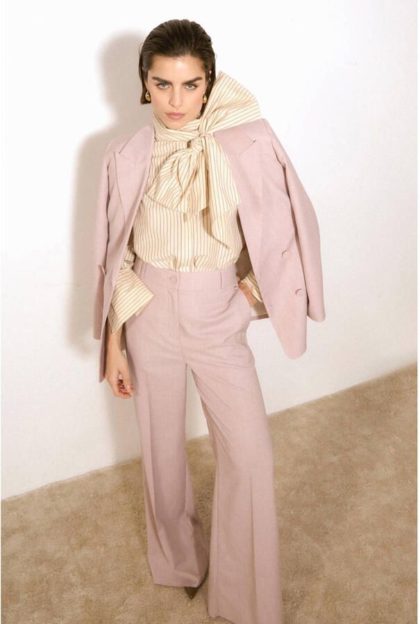 JOSH V wide leg high waist pantalon lichtroze - Foto 3