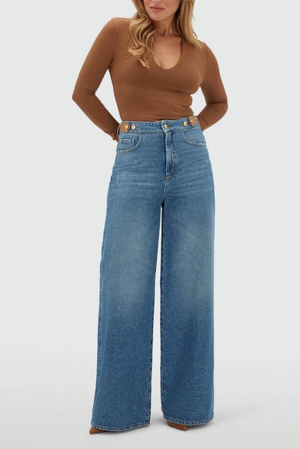 JOSH V wide leg jeans lichtblauw