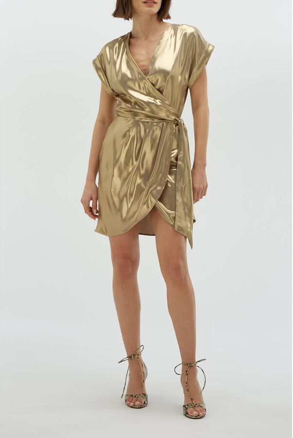 JOSH V wikkel- overslagjurk goud - Foto 7