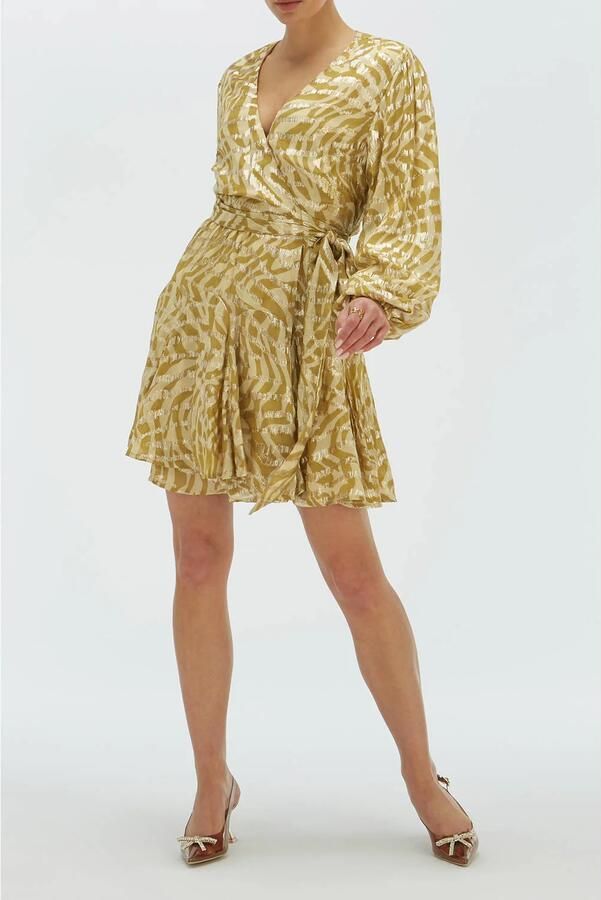 JOSH V wikkel- overslagjurk goud - Foto 5