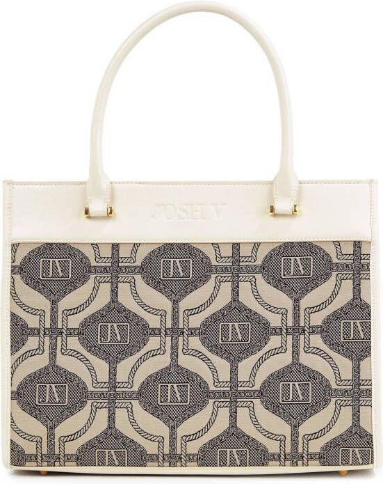 JOSH V shopper Nadeen met all-over print ecru