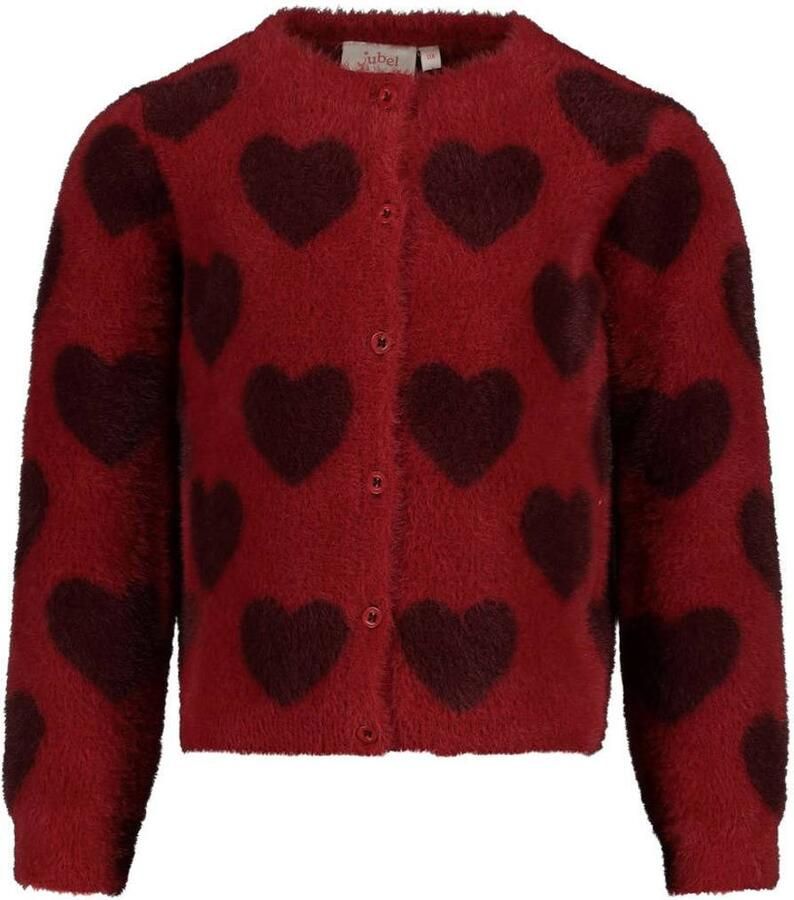 Jubel gebreid vest met hartjes rood Meisjes Nylon Ronde hals Hartjes