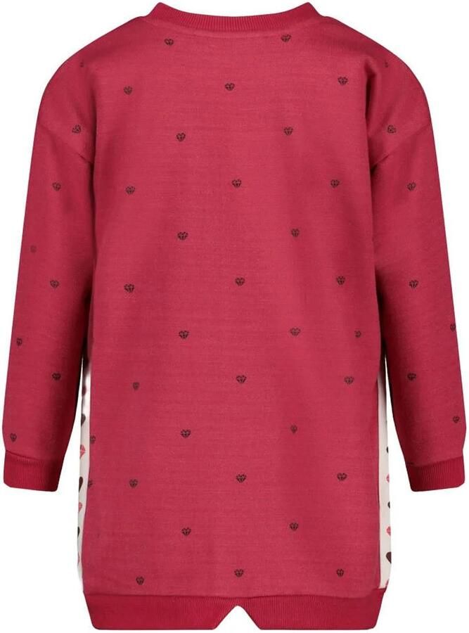 Jubel gestreepte midi sweatjurk met hartjes roze wit All over print - Foto 2