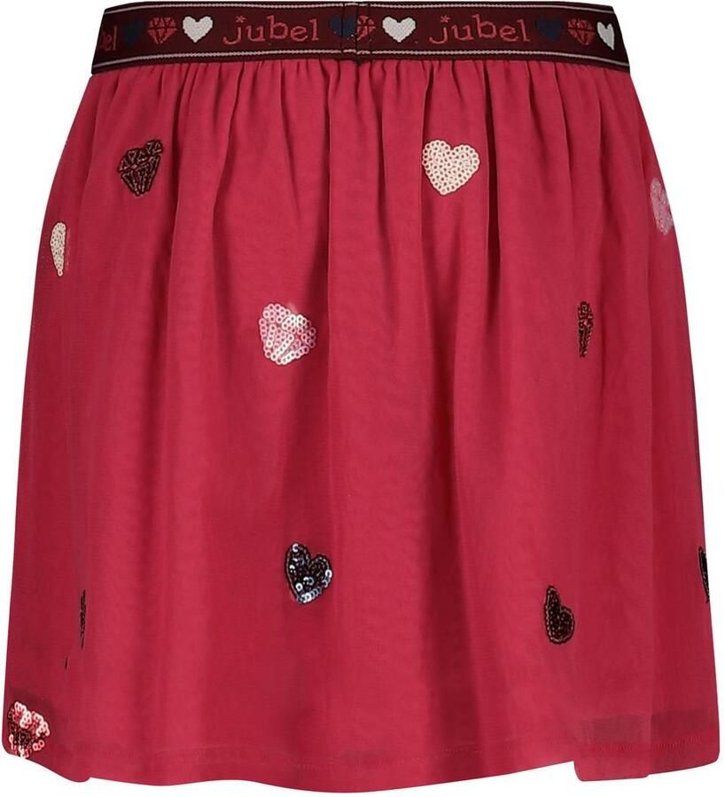 Jubel korte rok met tule details en hartjes roze Meisjes Polyester Hartjes