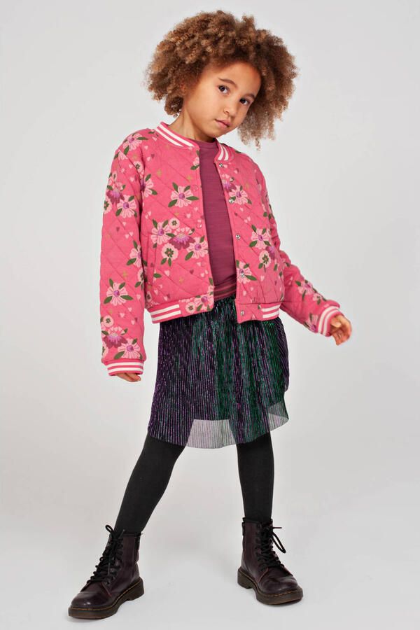 Jubel longsleeve Moon Flowers donkerroze Meisjes Stretchkatoen Ronde hals - Foto 3