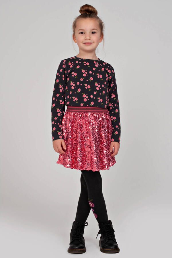 Jubel maillot Moon Flowers antraciet roze paars