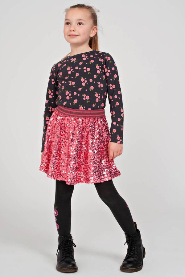 Jubel pailleten rok Moon Flowers roze donkerroze Meisjes Polyester-katoen pailletten - Foto 2