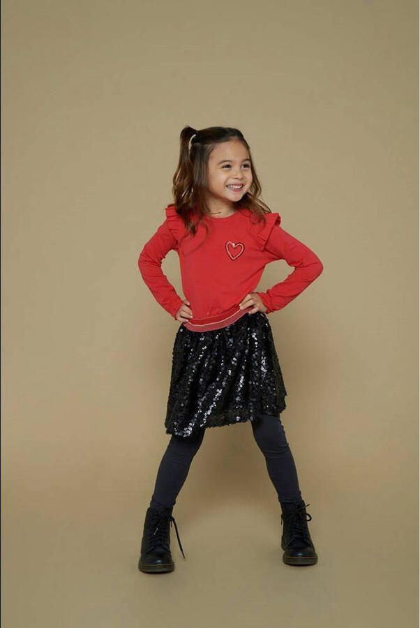 Jubel pailletten rok antraciet Queen Of Hearts