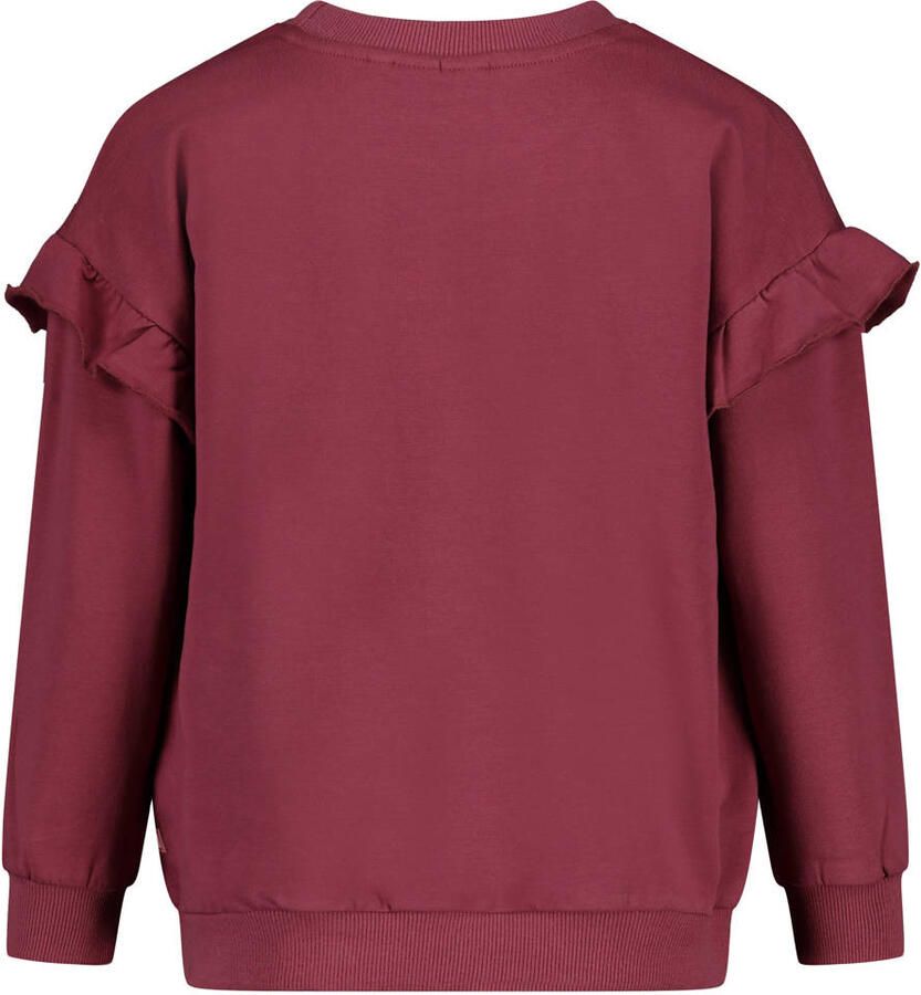Jubel relaxed fit sweater Moon Flowers donkerroze