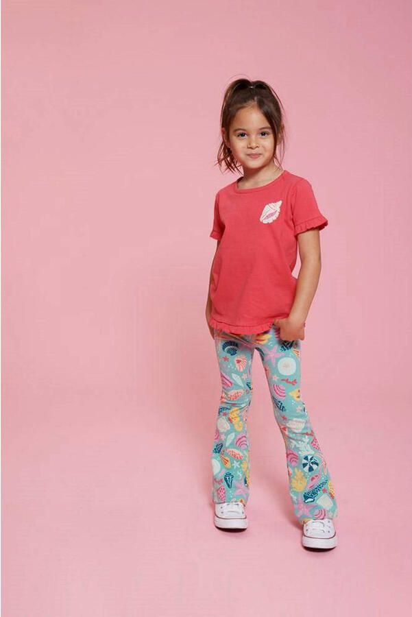 Jubel T-shirt Lazy Lagoon met backprint fuchsia