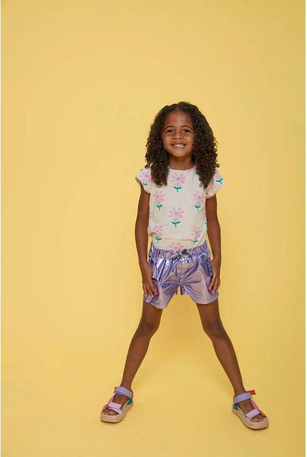 Jubel T-shirt Rolling into Spring offwhite roze - Foto 3