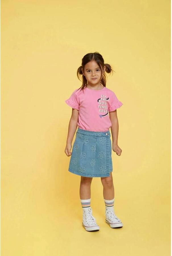 Jubel T-shirt Rolling into Spring roze