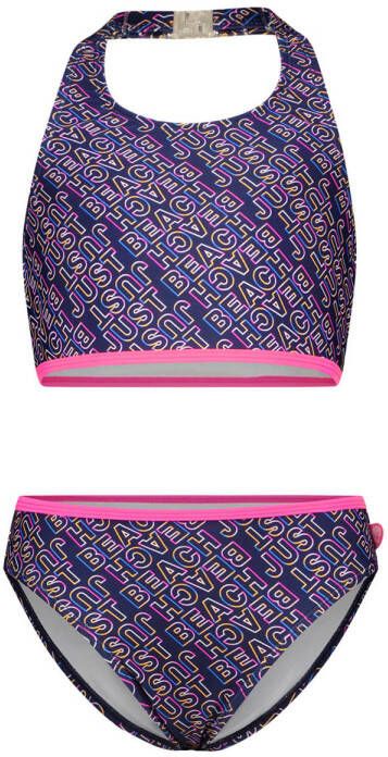 Just Beach crop bikini paars roze Meisjes Gerecycled polyamide All over print 128