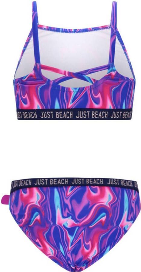 Just Beach crop bikini Florida paars roze lichtblauw - Foto 3