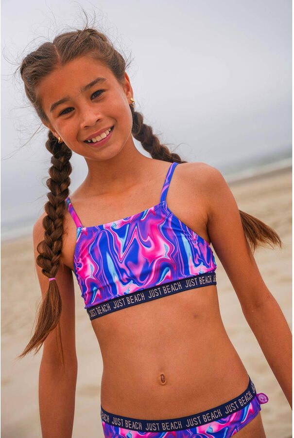 Just Beach crop bikini Florida paars roze lichtblauw - Foto 2