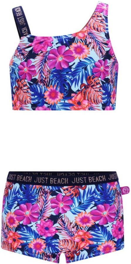 Just Beach crop bikini Tanzania lichtblauw donkerblauw roze